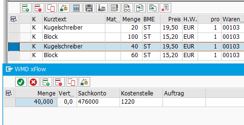 Kontierung Position 3