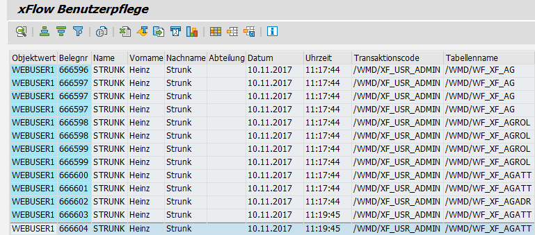 Linker Teil der Anzeige