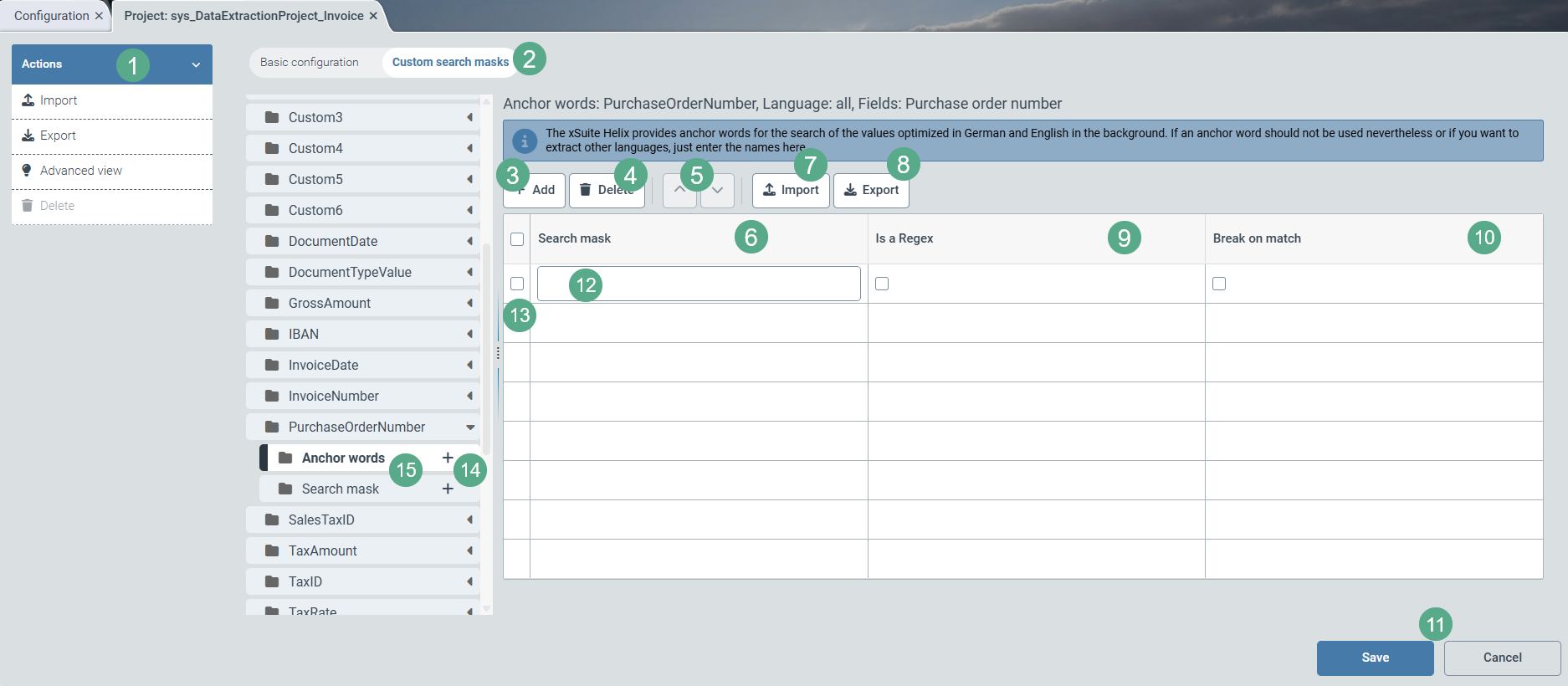Helix Konfig Capture V2 Extraktion_benutzerdef Suchmasken_PON_Posnr.EN